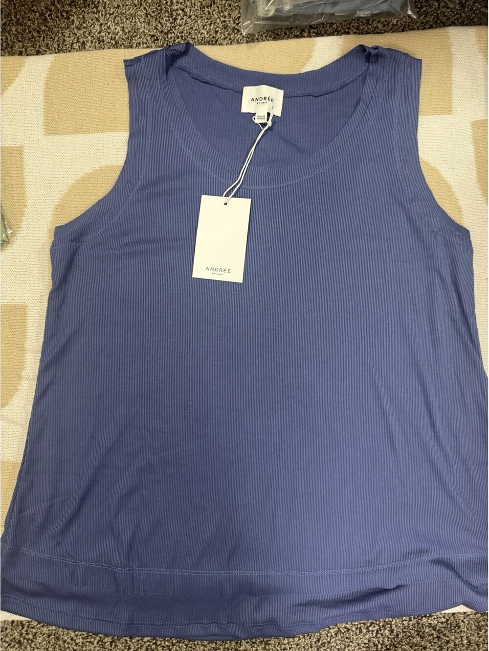 Andrée by Unit Ribbed Knit Scoop Neck Sleeveless Tank Tops Pink Blue Bundle (2) - Picture 3 of 5